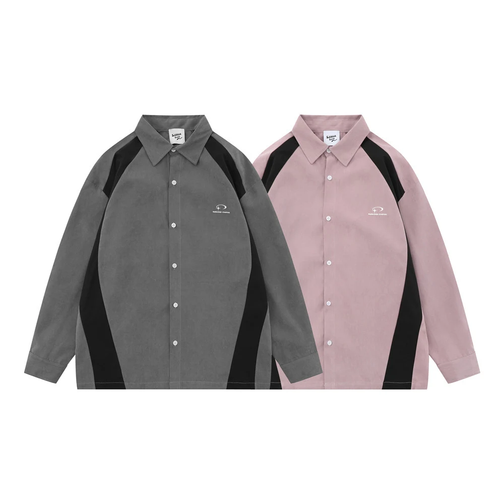 Title 6, Mens Long Sleeves Shirt with Stitching Contras...