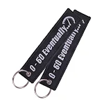 Chaveiro de Motocicleta Personalizado Fundo Preto Bordado Branco 0-60 Eventualmente. Exclusivo para Motociclistas — foto 7