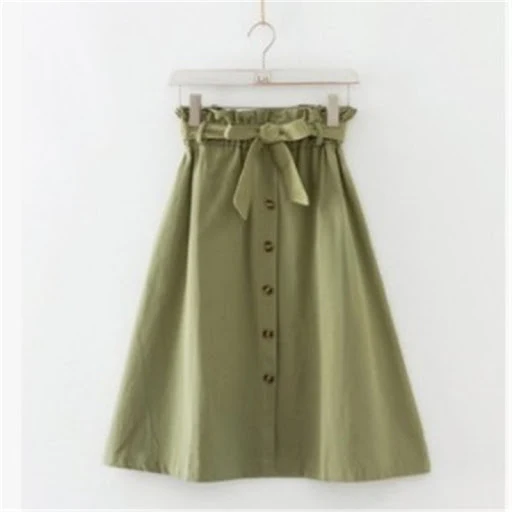 Title 11, Elegant Button High Waist Skirt Female Pleated ...