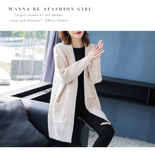 Title 4, Loose Knitted Shawl Versatile Sweater Coat for ...