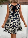 Ruffled Sleeveless Dress European and American Lace Up Skirt High Waist. A flattering and stylish dress for any occasion — photo 6