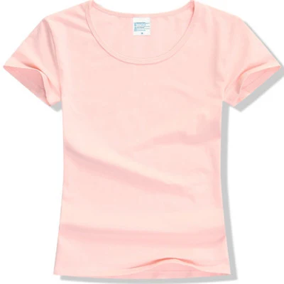 Title 8, Solid Color Womens Lycra Combed Cotton Round N...