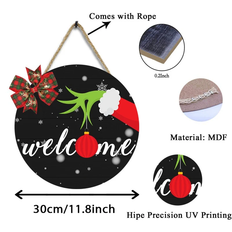 Christmas Wooden Welcome Door Sign for Eve, adding festive charm to your home. A perfect way to welcome guests during th — photo 9