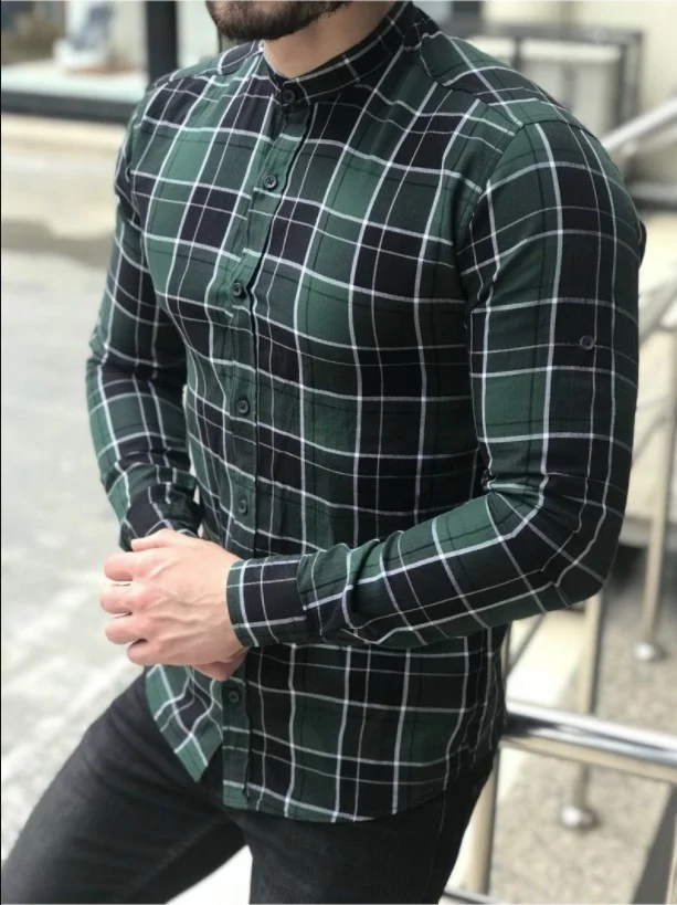 Winter Hot Sale Plaid Cardigan Men's Shirt Stay warm and stylish this winter with this comfortable and fashionable men's — photo 23