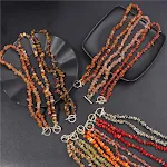 Colar feminino retrô com contas de pedra natural irregular e fivela OT, um acessório de moda elegante e único. — foto 33
