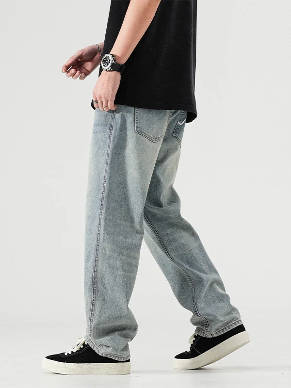 Title 5, High Street Gewassen Vintage Casual Wide-Leg Br...