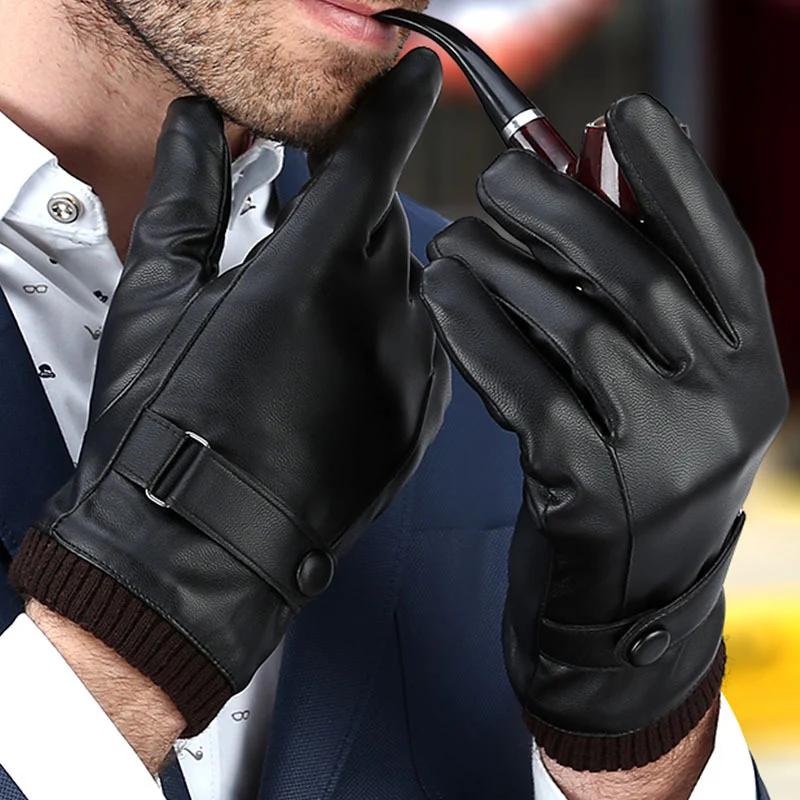 Title 3, PU plus velvet warm gloves