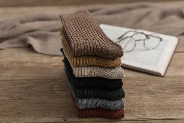 Title 19, Womens Winter Japanese Solid Color Wool Socks ...