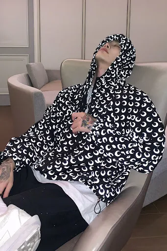 Title 4, Korean Full Print Reflective Moon Coat Mens Se...