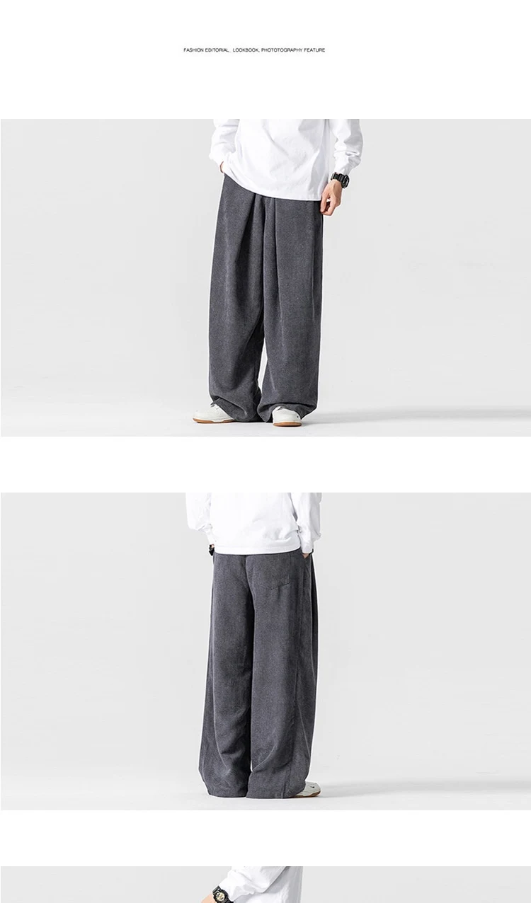 Title 13, Retro Nieuwe Chinese Mode Wijde Broek Casual Re...