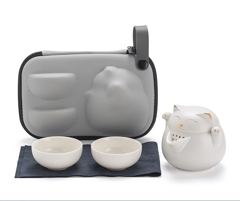 Portable Tea Set Quick-off Cup One Pot and Two Cups Outdoor Storage Bag Enjoy your tea anytime anywhere with this compac — photo 3
