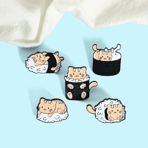 Title 3, Broche de liga de gato de desenho animado criat...