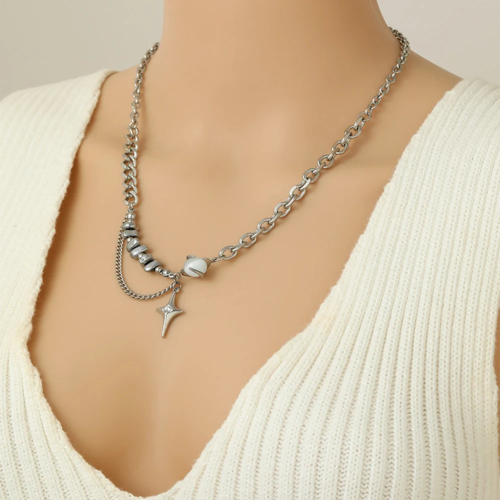 Colar com costura de Opala Asterismo com design especial para homens e mulheres, joia elegante e única. — foto 5