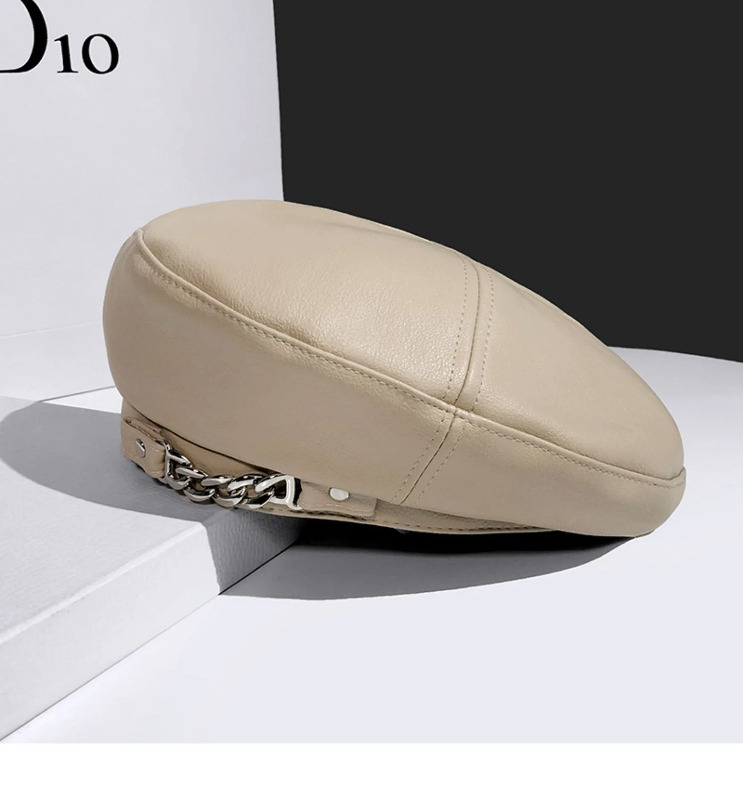 Title 5, Britse vintage leren baret hoed voor dames met ...