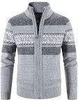 Cárdigan de punto para hombre con capucha y estampado de bloques de color, chaqueta de suéter de cárdigan informal para uso diario. — foto 7
