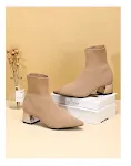 Damen Fashion High Heel Pointed Toe Chunky Heel Stretch Strick Stiefel bieten Stil und Komfort für jeden Anlass. — foto 8