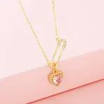 Peach Heart Swing Necklace