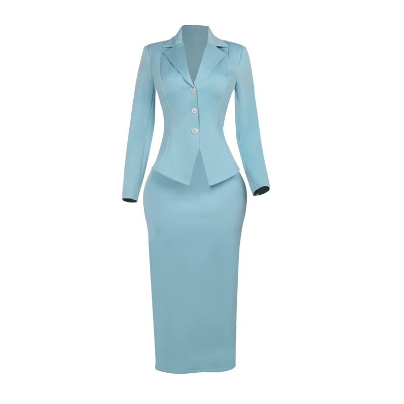 Title 20, Temperament Commute Slim Basic Waist Skirt Suit...