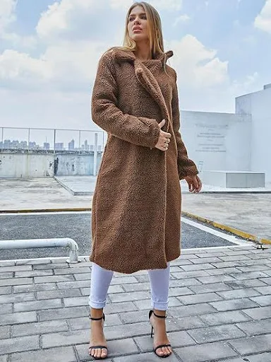 Title 1, Solid color double-sided velvet long furry coat...