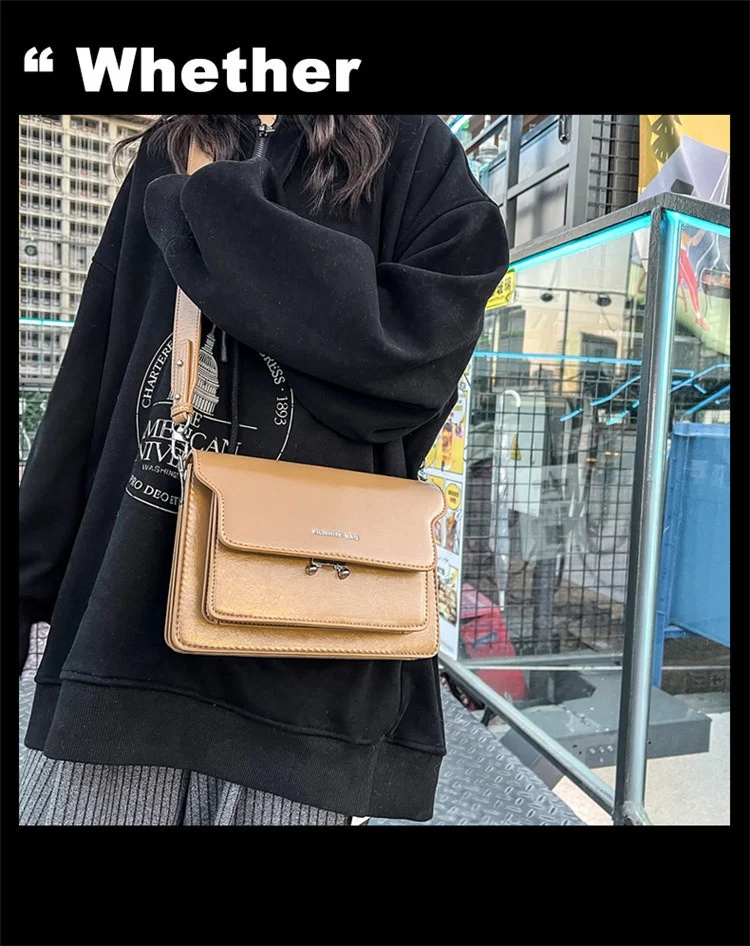Title 17, Simple PU Small Square Student Fashion Casual A...