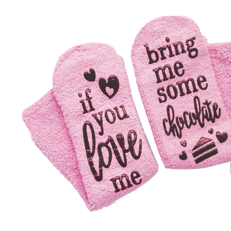 Casual Women's Letter Printed Coral Fleece Cake Socks — photo 8