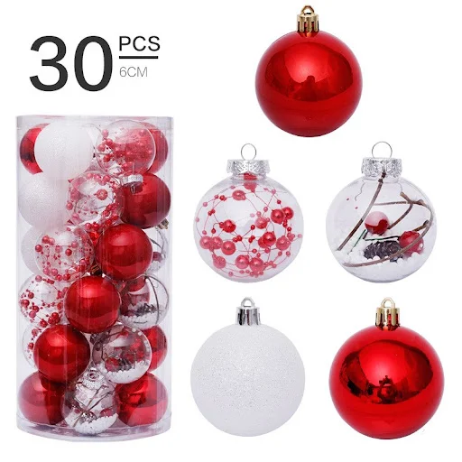 Title 8, Kit com 30 bolas de Natal transparentes de 6cm....