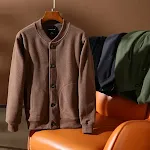 Blusa de manga longa em fleece polar dupla face cor sólida. Ideal para aquecimento e conforto no inverno e em atividades ao ar livre. — foto 17