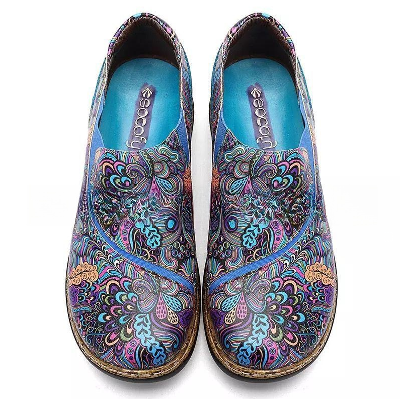 Sapatos Planos Étnicos de Tamanho Grande, Estilo Casual, Sem Cadarço, Vintage, Rasos, com Elástico para Conforto e Estilo — foto 3