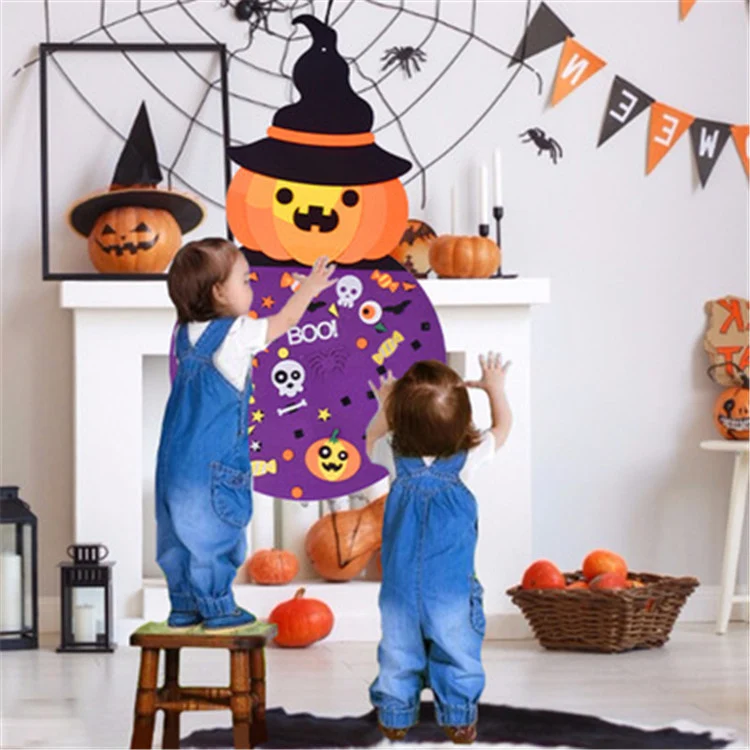 3D Filz Kürbis Bastelset für Kinder – Halloween DIY. Einfaches Selbermachen, kreativer Spaß. Dekorieren und feiern Sie Halloween! — foto 3