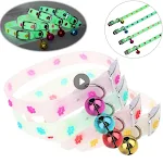 Luminous Cat Necklace Glowing Small Dog Cat Collar Anti-Loss Fluorescent Silicone Cat Bell Collar Neck Ring Pet Cat Acce — photo 1