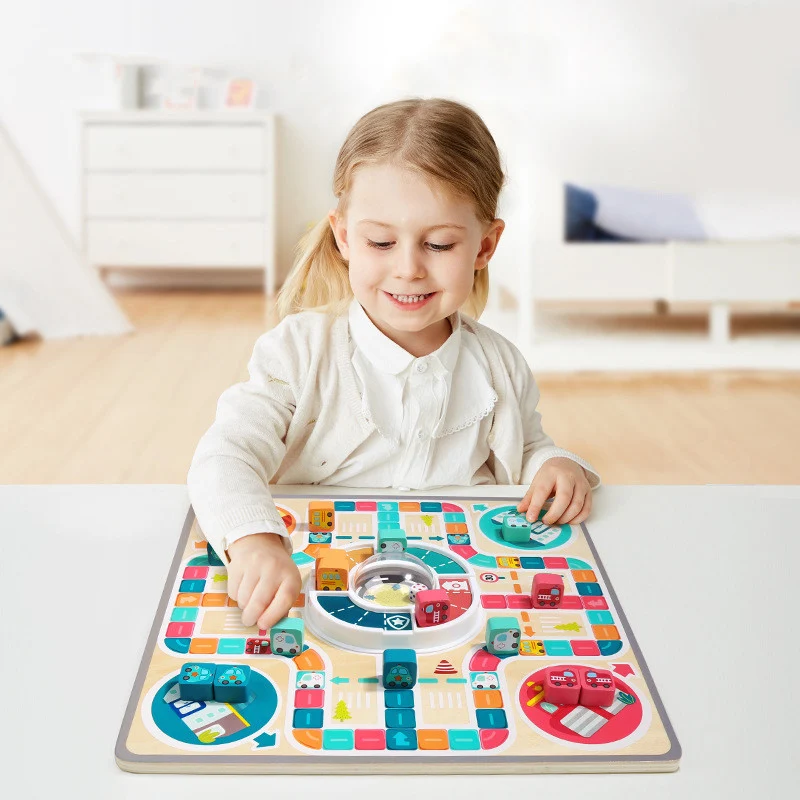 Mesa de jogo multifuncional dupla face para crianças. Brinquedo interativo pais-filhos e quebra-cabeça para diversão familiar. — foto 3