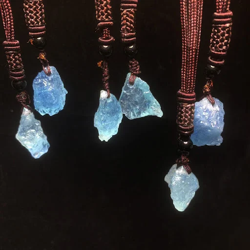 Title 6, Pingente de pedra bruta de aquamarine natural p...