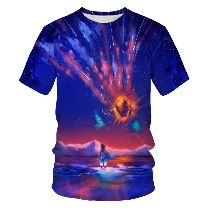 Camiseta Masculina Casual com Estampa Digital e Gola Redonda, Conforto e Estilo para o Dia a Dia, Perfeita para Diversas Ocasiões — foto 34