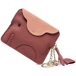 Carteira de moedas de couro genuíno com design de elefante fofo, mini e criativa. Ideal para guardar moedas com charme e originalidade. — foto 7