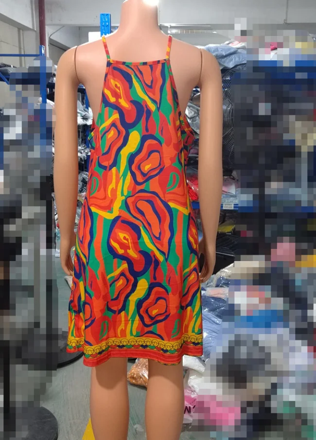 Women's Positioning Printed Hollow Sleeveless Dress. Stay cool and stylish with this flattering sleeveless dress, perfec — photo 4