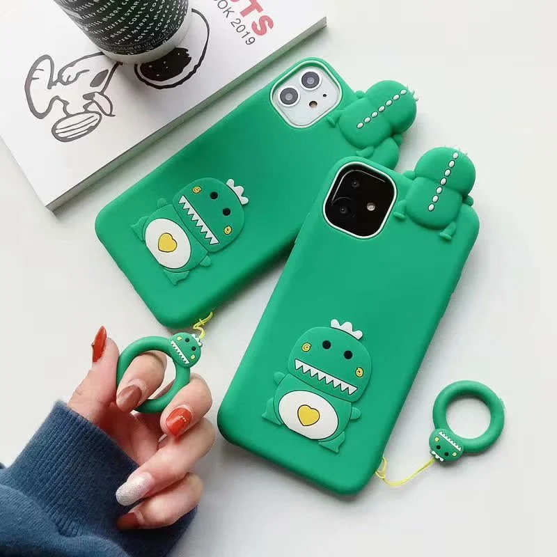 Title 5, Capa de silicone com dinossauro pequeno para iP...