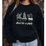 Camiseta com estampa de cacto pulôver manga comprida moletom com gola redonda — foto 5