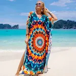 Szlafrok z Rayonu w Nadruki Wakacje nad Morzem Ochrona Przeciwsłoneczna Sukienka Plażowa Koszula Bikini — zdjęcie 2