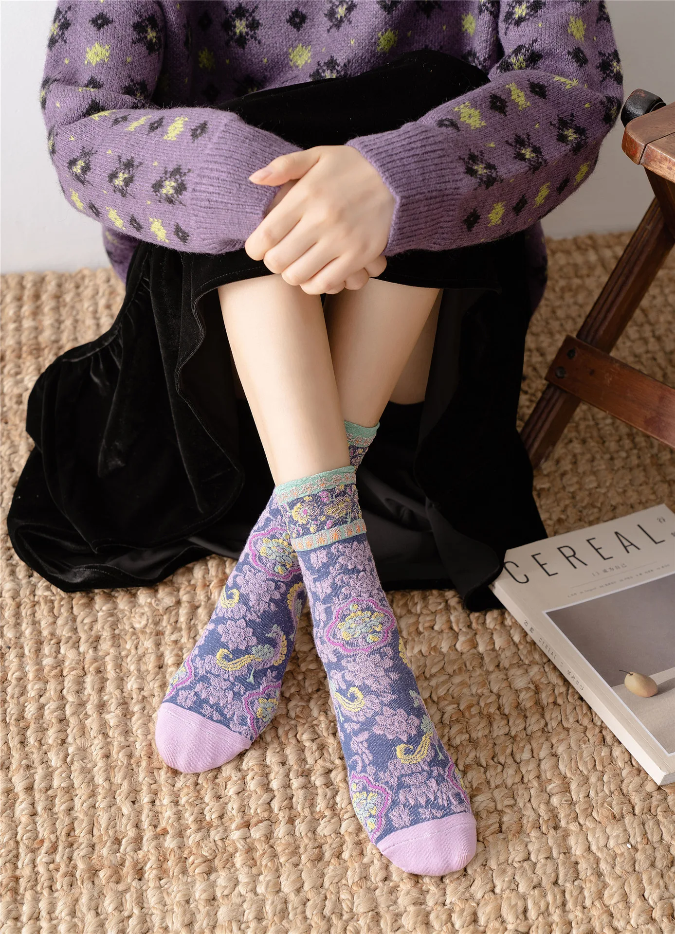 Title 6, New Retro Pattern Bubble Socks Comfort and Styl...