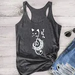 I-shaped Vest Casual Musical Note Cat Print Tank Top Women's Summer Sleeveless Tank Top — photo 9