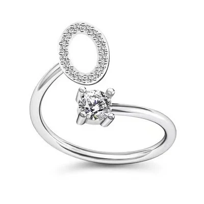 Anel Feminino Ajustável com 26 Letras de Zircônia Elegante e Personalizado Jóia Moderna e Delicada Presente Perfeito para Ela — foto 15