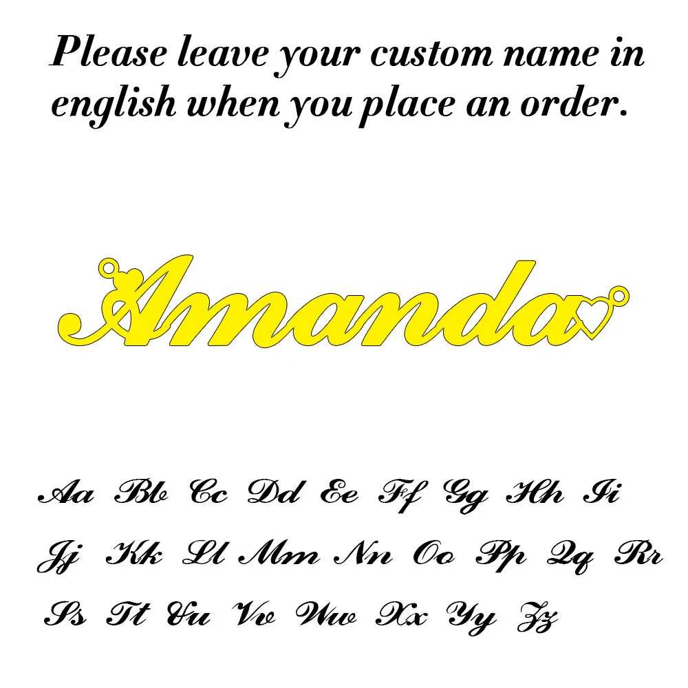 Colar feminino de aço inoxidável com pingente de letra cursiva personalizado, um presente especial e elegante. — foto 21