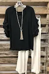 European And American Loose Plus Size Ruffle Sleeve T-shirt Top — photo 6