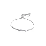 Pulseira de laço feminina com micro zircônias incrustadas. Design requintado e delicado, um acessório perfeito para mulheres. — foto 1