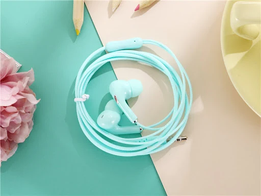 Title 7, Macaron Color Wired Earphone Universal Headset ...