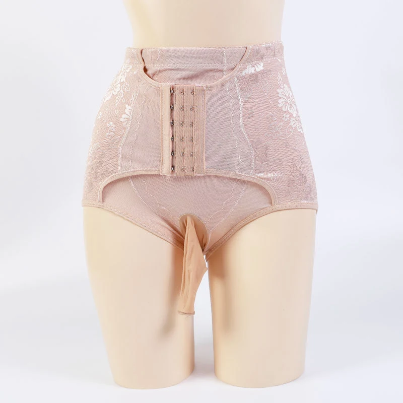 High-waist mesh kanten triangle slip voor body shaping. Vorm je figuur comfortabel en stijlvol. — foto 1