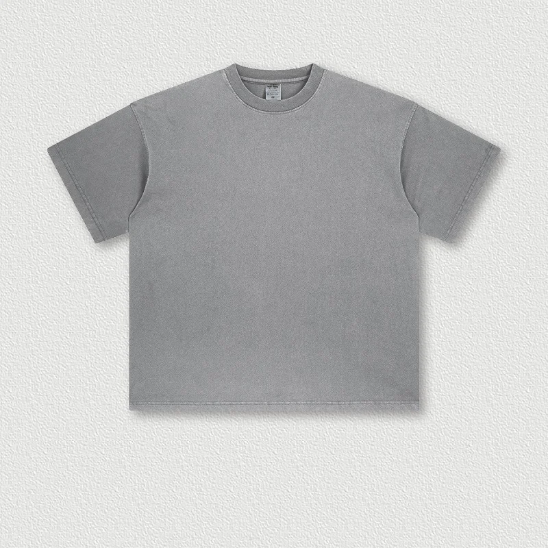 Heavy Washed Solid Color Short Sleeve Unisex T-Shirt, Same Style for Men and Women, providing comfort and style for ever — photo 14