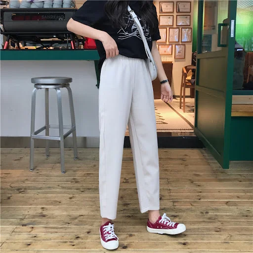 Title 16, Pantalones casuales de zanahoria para mujer cóm...