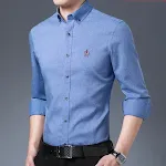 Camisa Masculina Manga Longa de Negócios Slim em Fibra de Bambu, Cor Sólida, Micro Grade e Elasticidade. Conforto e estilo. — foto 6