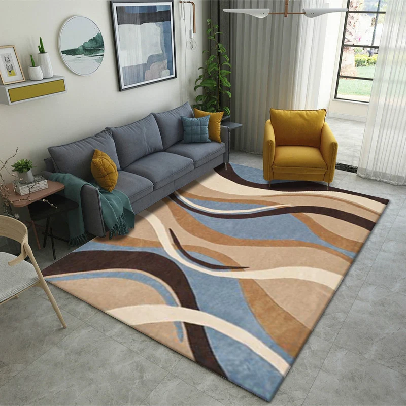 Alfombra de Dormitorio Simple con Degradado Abstracto de Lujo Ligero – Ideal para un Ambiente Cálido y Elegante en tu Habitación — foto 6
